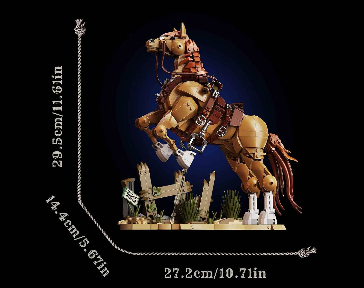 Idea Animal Mini Block United States Western Warhorse Lernspielzeug Pferd Konstruktions-Bausteine Sammlung für Geschenke – Detail 4