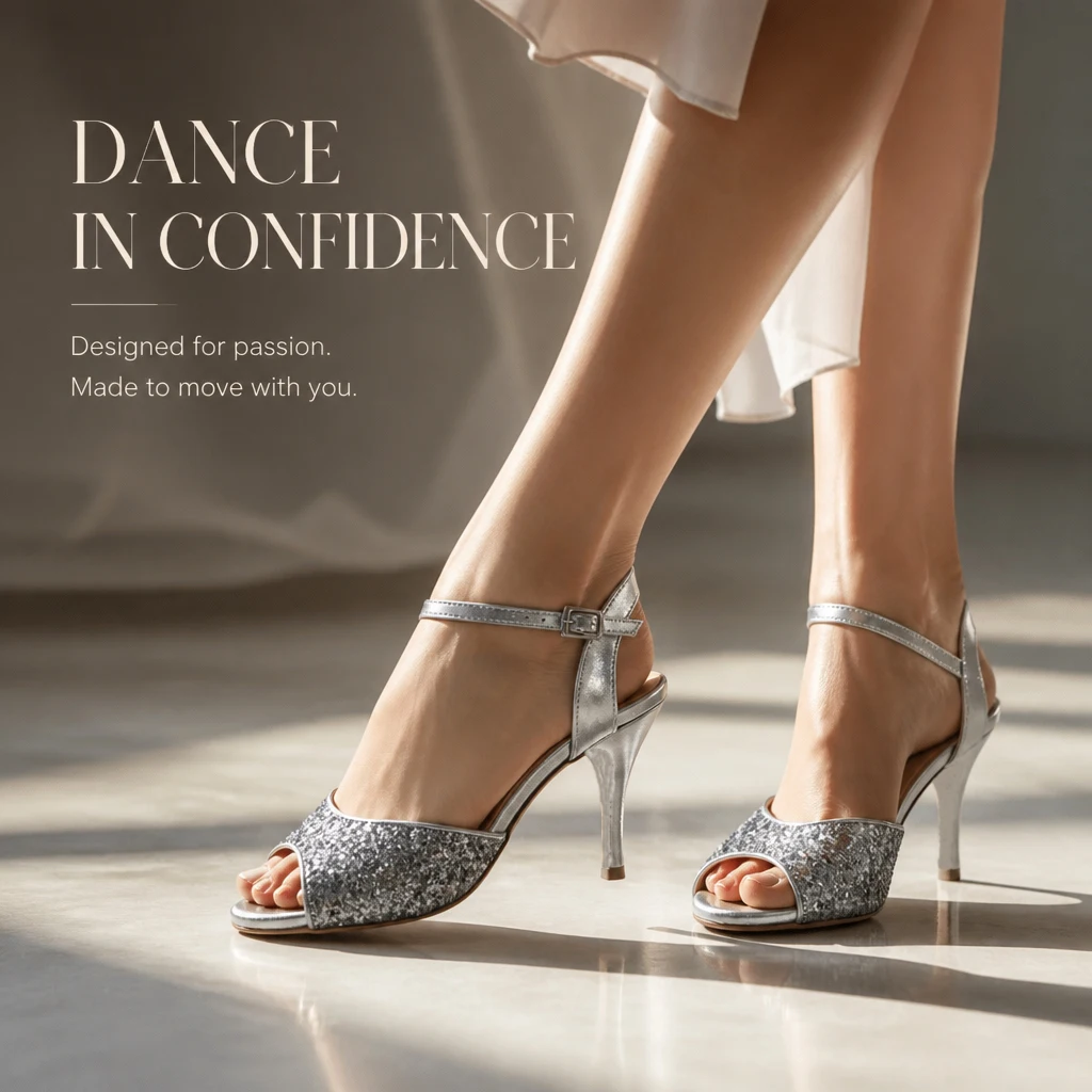 New Argentina Tango Dance Shoes  Party Shoes Wedding Shoes  leather outsole T628235SGSL  9cm heel 7.5cm available shipping free view 2