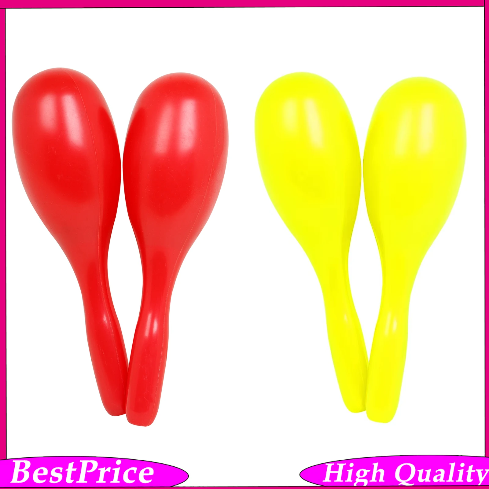 J179 Oval Plastic Maracas 1 Pair Hand Shaker Rattle Percussion Rhythm Instrument for Early Education Musical Enlightenment