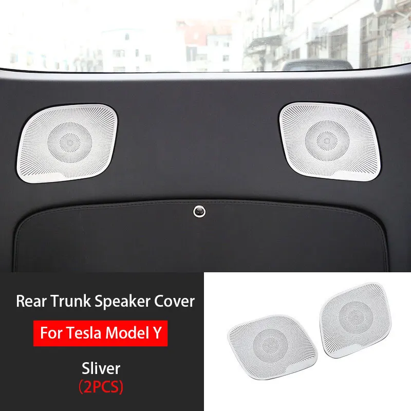 Car Audio Speaker Cover For Tesla Model Y 2019-2024 Interior Trim Sticker Door Loudspeaker Cover Under Seat Outlet Vent Trim