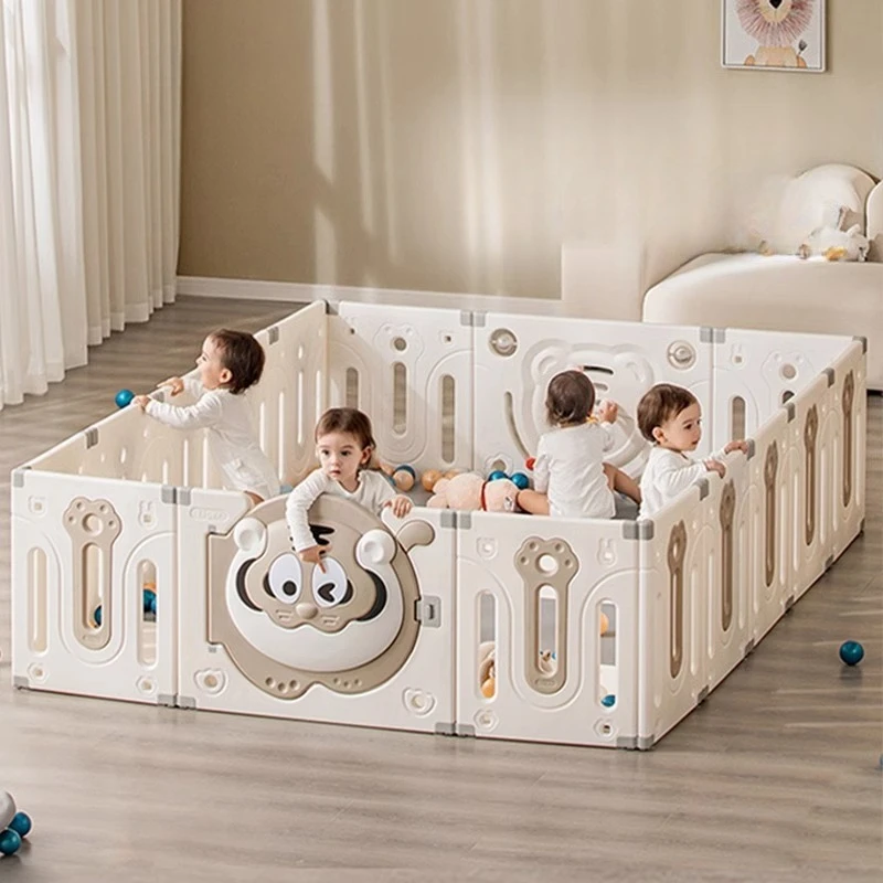 

Baby Playpen Plastics Luxury Baby Activity Fence Large Baby Playground Cartoon Playpen for Children Secure Crawling Play Zone