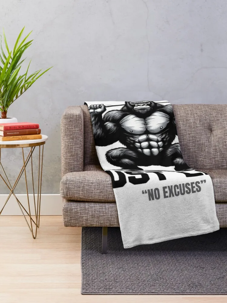 JUST LIFT No Excuses! Bodybuilding design. Throw Blanket Blankets For Bed Soft Blankets