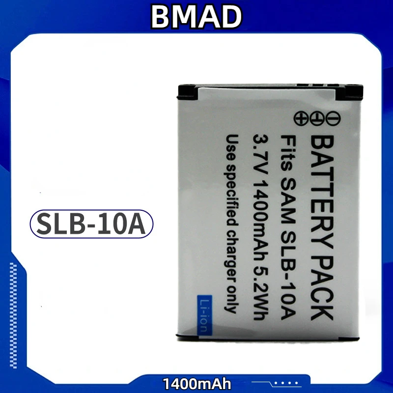 SLB-10A 3.7v 1400mAh Lithium Battery Suitable for Samsung SLB-10A JVC BN-VH105 Camera Battery Fully Decoded Without Pop Ups