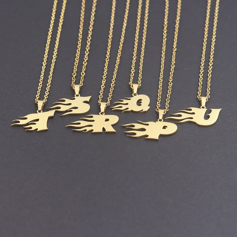 Flame Initial Neckl…