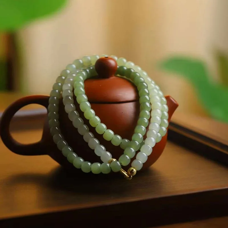 

Ожерелье из натурального нефрита Hetian с градиентом в старом стиле 108.