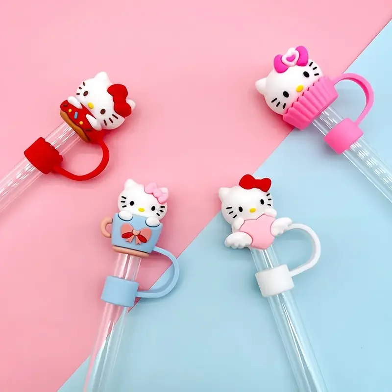 2Pcs Mesuca Cute Cartoon Straw Topper Cap Christmas Character Silicone Straw Cover 10mm Reusable Dust Proof Straw Plug Accessories For Stanley Tumbler Cup222 view 6