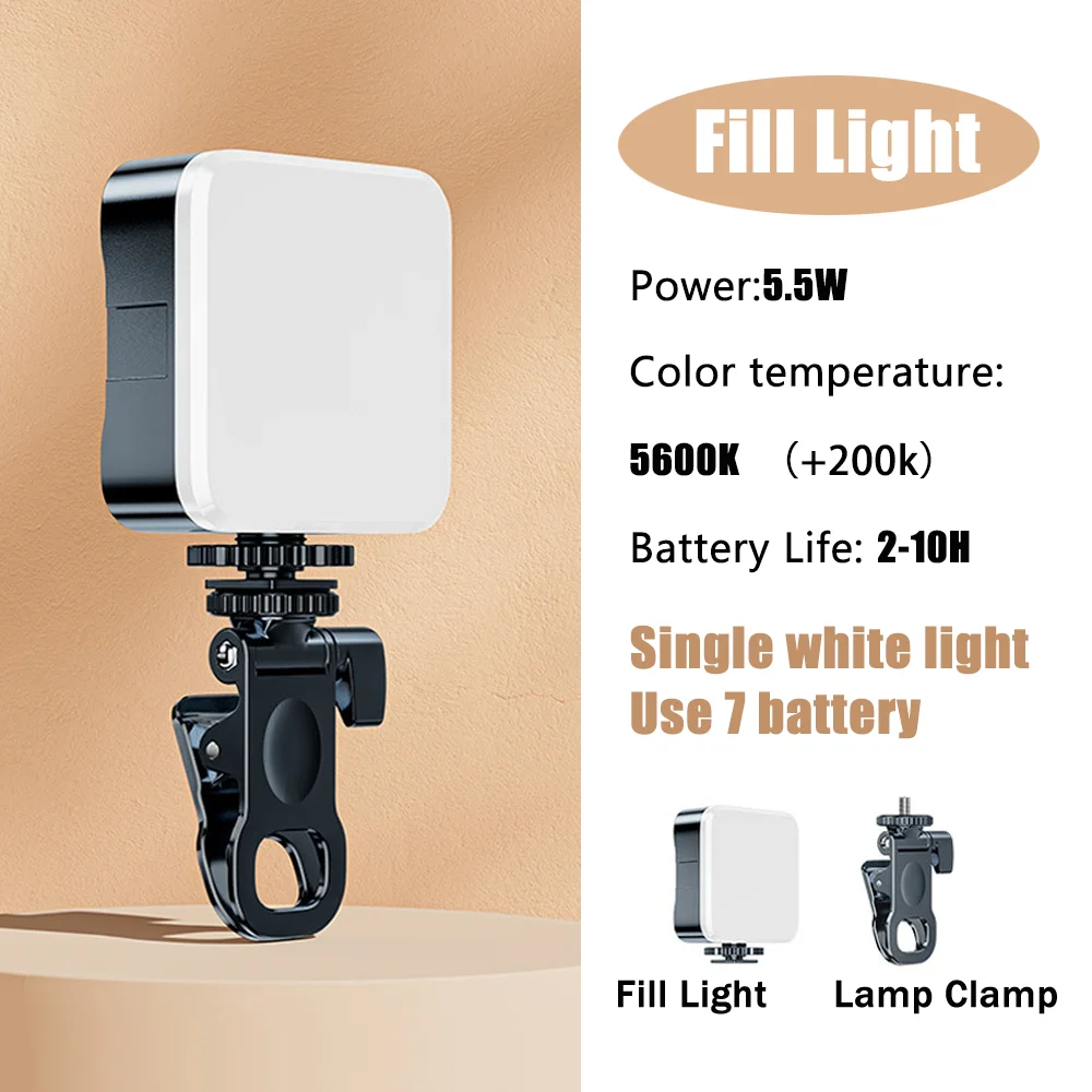 Portable LED Video Mini Fill Light For Camera Smartphone GoPro Laptop 5600k Selfie Adjustable Photography pocket Fill Light