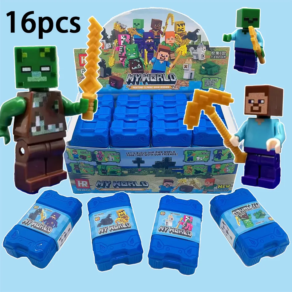 

16pcs Anime My World Figure Action Figurine Doll Kits blind box Collection PVC Model Toys Wholesale children Birthday Gifts