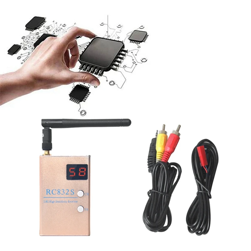 B34B-RC832S FPV 5.8G 48CH Receptor Vídeo Áudio Receptor AV Para Quadcopter F450 S500 S550 RC832