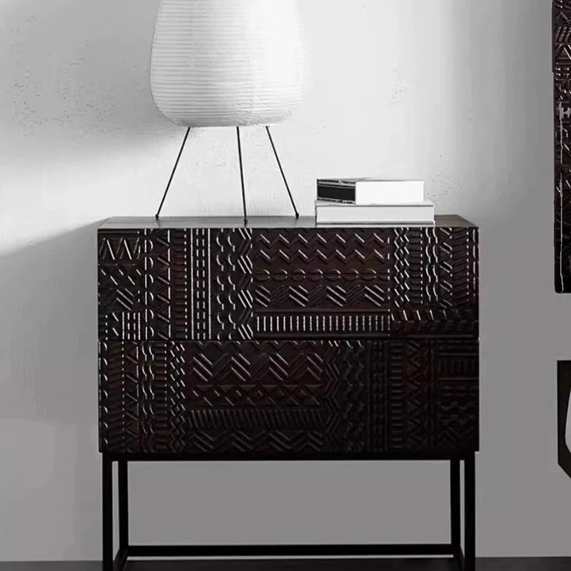 

Vintage Unique Night Stand Aesthetic Storage Drawers Small Spaces Night Tables Narrow Comfortable Muebles Bedroom Furniture