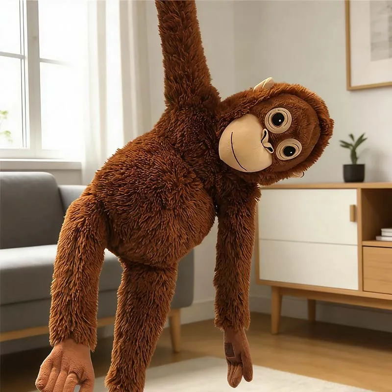 Peluche de Gorila de Brazos Largos de 66 cm, Juguete de Peluche Suave, Almohada de Abrazo de Gibón, Decoración para el Hogar, Regalo para Niños y Adultos