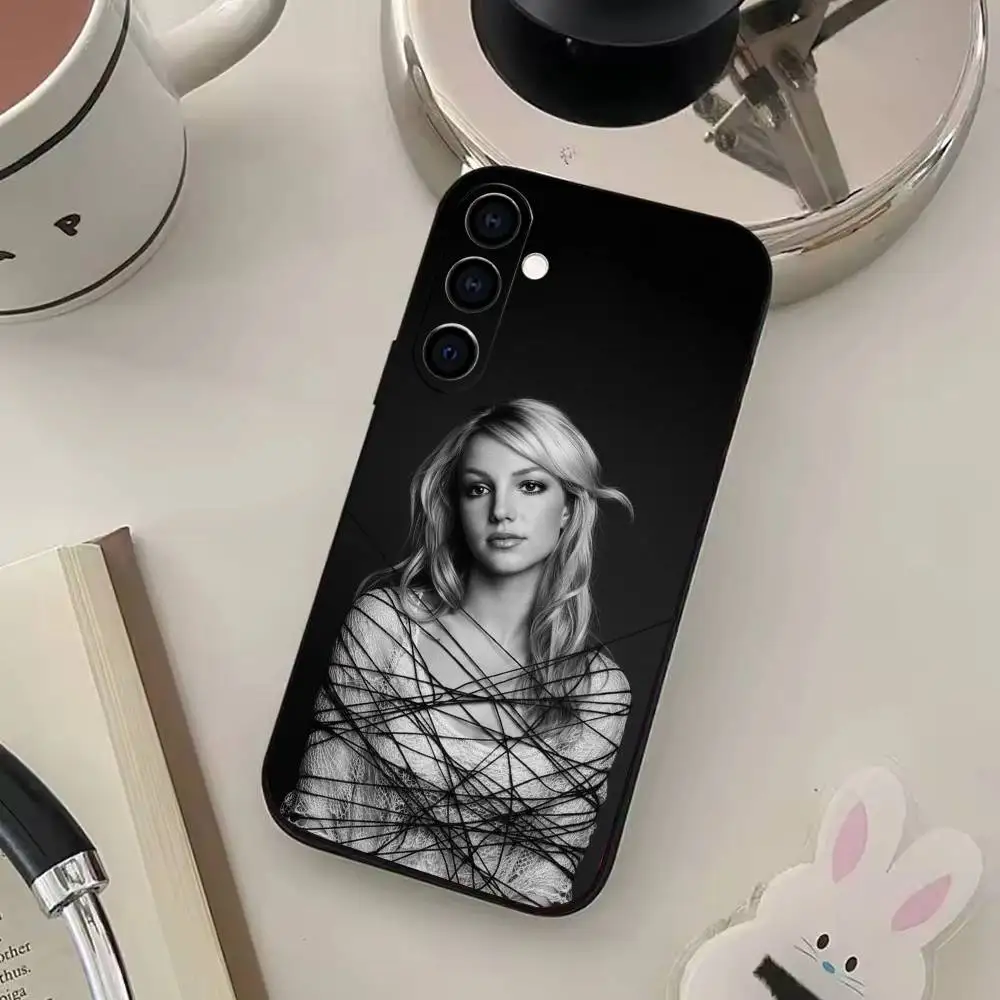 حافظة هاتف Singer B-Britney S-Spears لهاتف سامسونج جالاكسي A73، A72، A71، A70، A53، A52، A51، غطاء أسود ناعم آخر #2