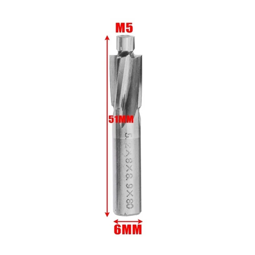 Counterbore Cutter HSS Flat Bolt Hole Cap Screw Countersink Milling Tool 4 Flutes M5 M6 M8 Spot Router Slot Drill