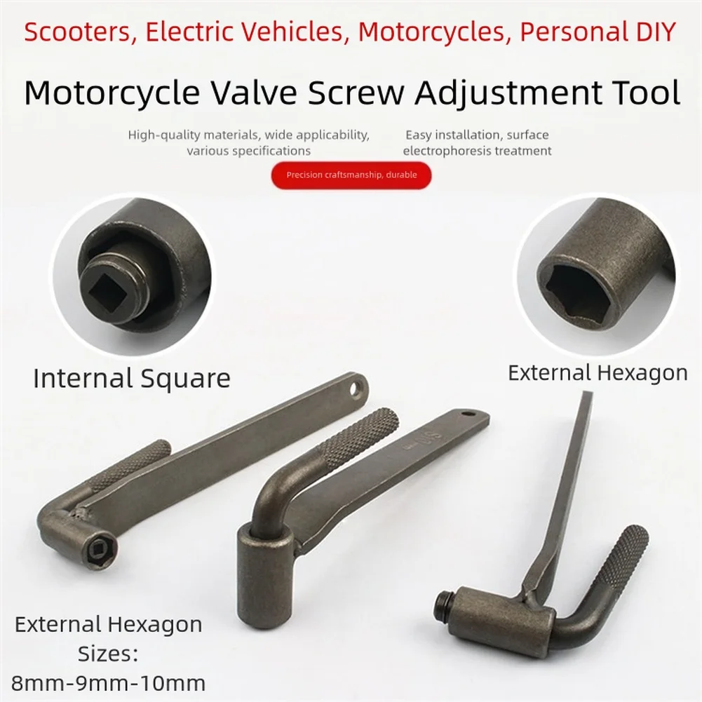 1PCS 8/9/10mm Valve Screw Wrench Motorcycle Scooter Engine Valve Screw Adjustment Tool Versatile Hex Drive Hex Socket Wrench Set
