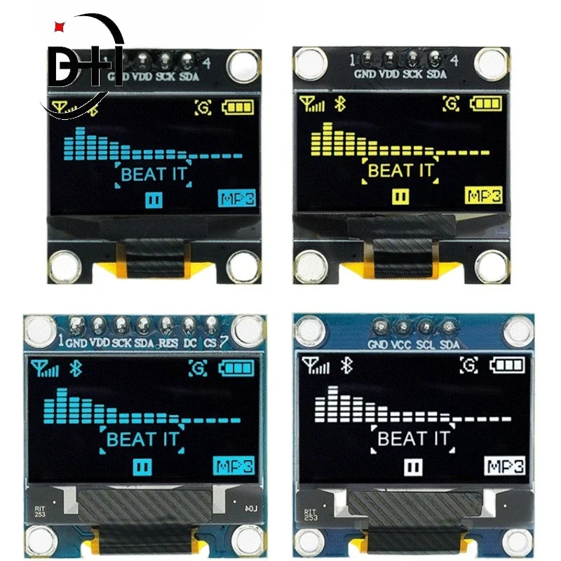 0.96 inch IIC Serial 4pin White/Blue/Yellow Blue/Yellow OLED Display Module 128X64 12864 LCD Screen Board for arduino oled