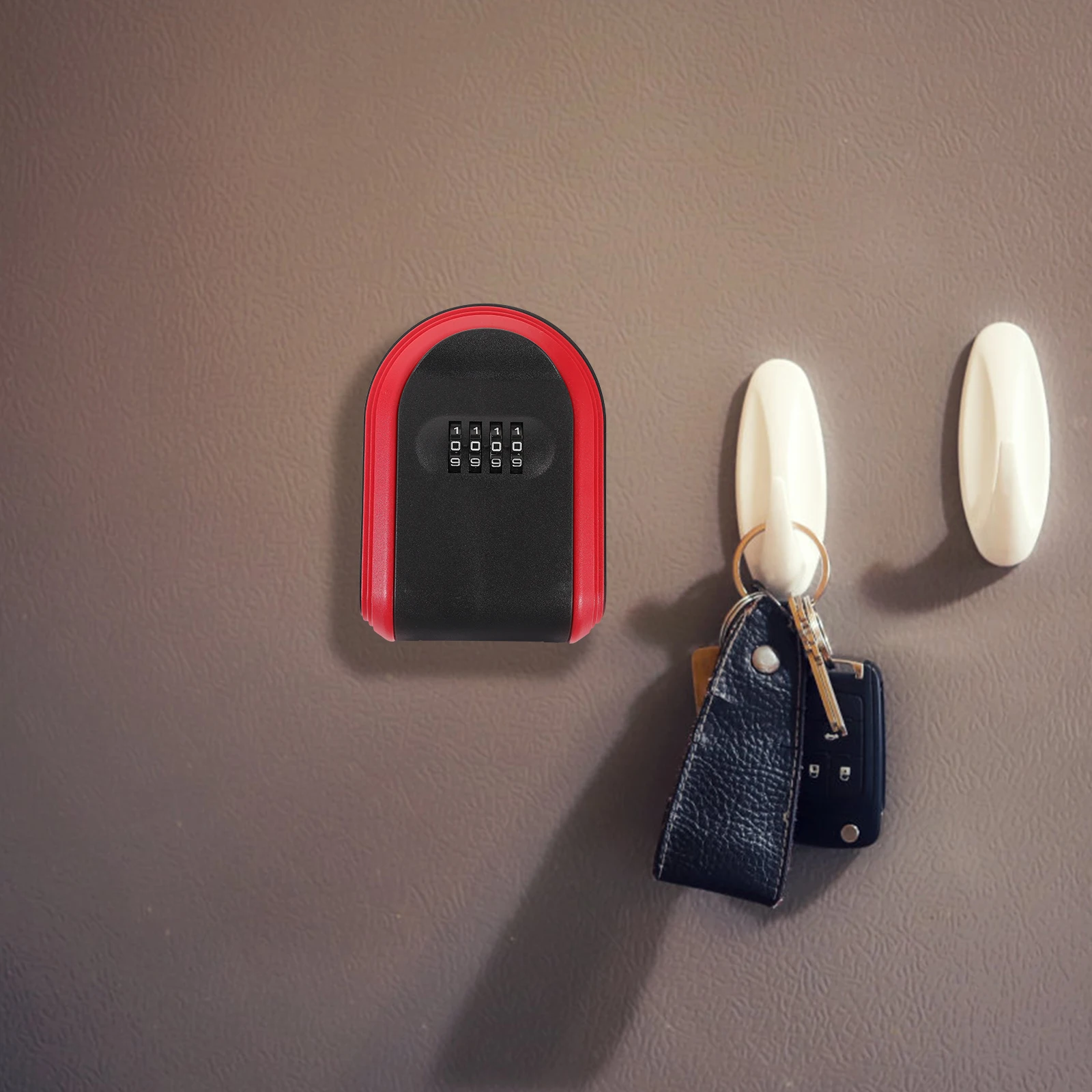 Password Lock Box Outdoor Wall Mount Key Safe Box Secure Storage for Spare Keys Resettable Hider Lockbox for Keys