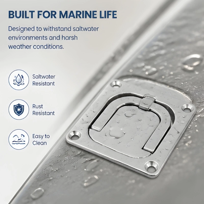 

Corrosion Resistant 316 Stainless Steel Embedded Pull Handle For Marine Boat Deck And Home Applications