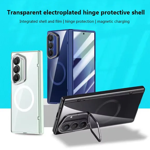 

Transparent Phone Case For Samsung Galaxy Z Fold 7 Fold7 ZFold7 5G Magnetic Hinge Folding All-inclusive Shockproof Cover