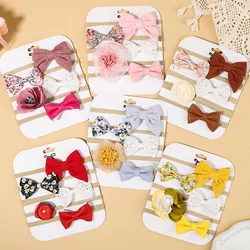 5Pcs/Set Baby Flower Bows Headband for Girls Children Elastic Hair Bands New Born Hairband Soft Toddler Cute Hair Accessories