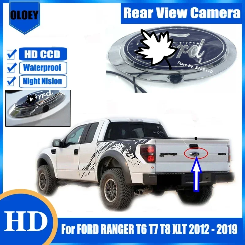 HD rear view camera |For FORD RANGER T6 T7 T8 XLT 2012 - 2019 Car logo Camera Backup Parking Reversing Camera