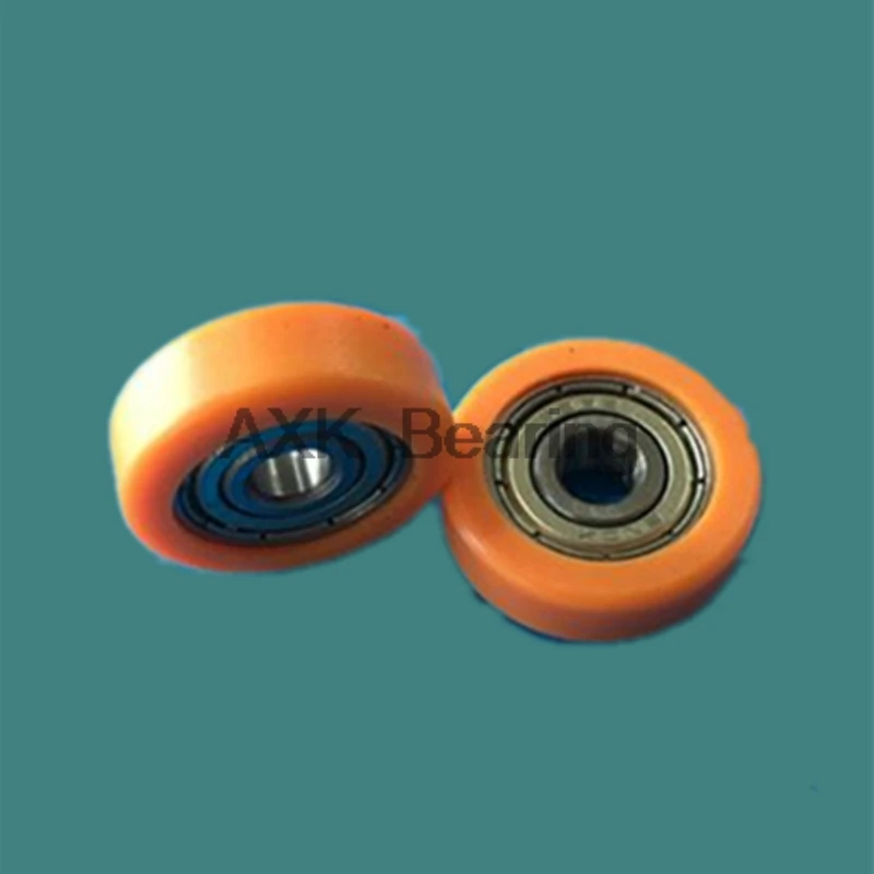 6*22*7mm F type plastic nylon package pulley with bearing 626 Polyurethane for flat Flat roller wheel