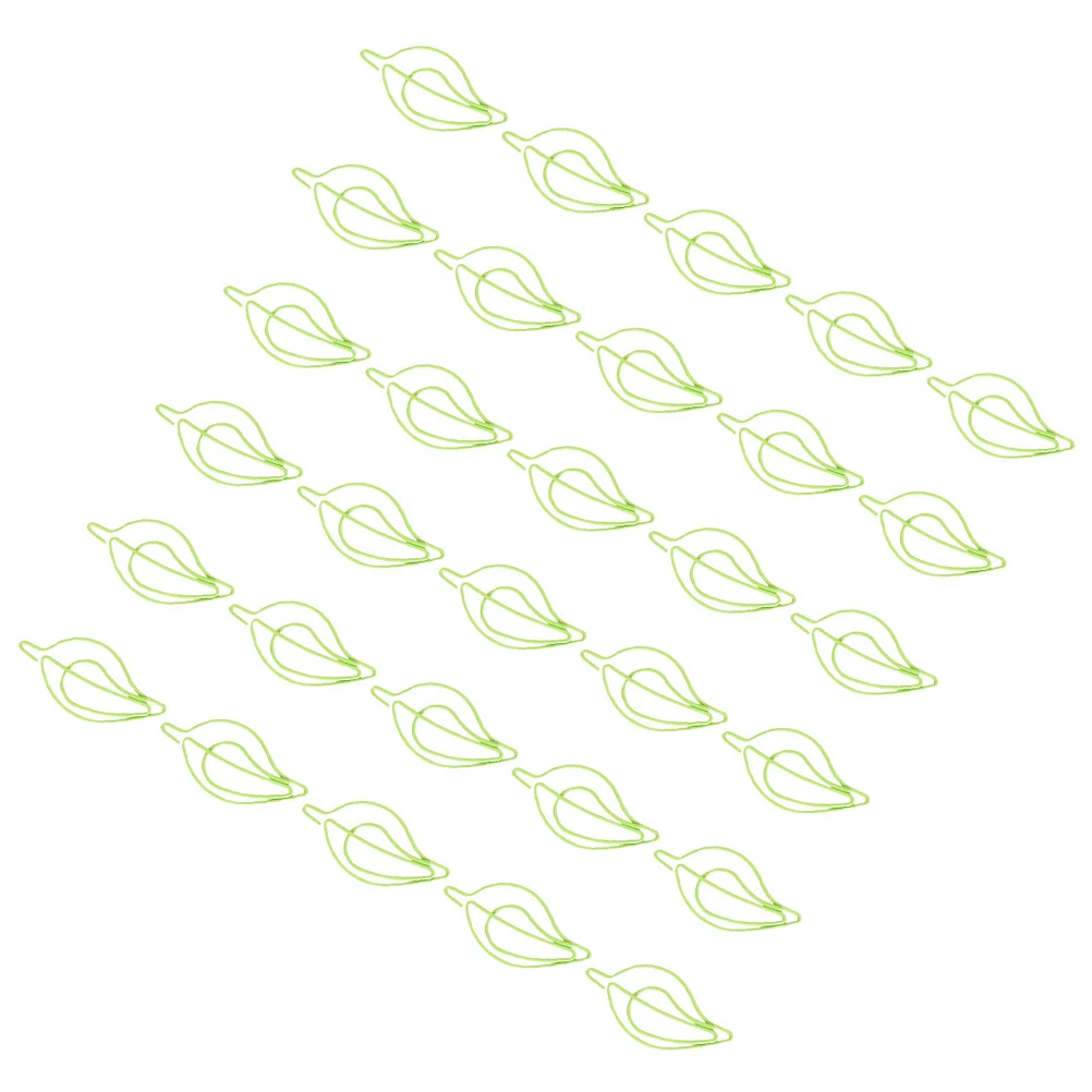 

30Pcs Compact Lightweight Leaf Shaped Paper Clips Small Metal Clips for Home Office School Document Organization