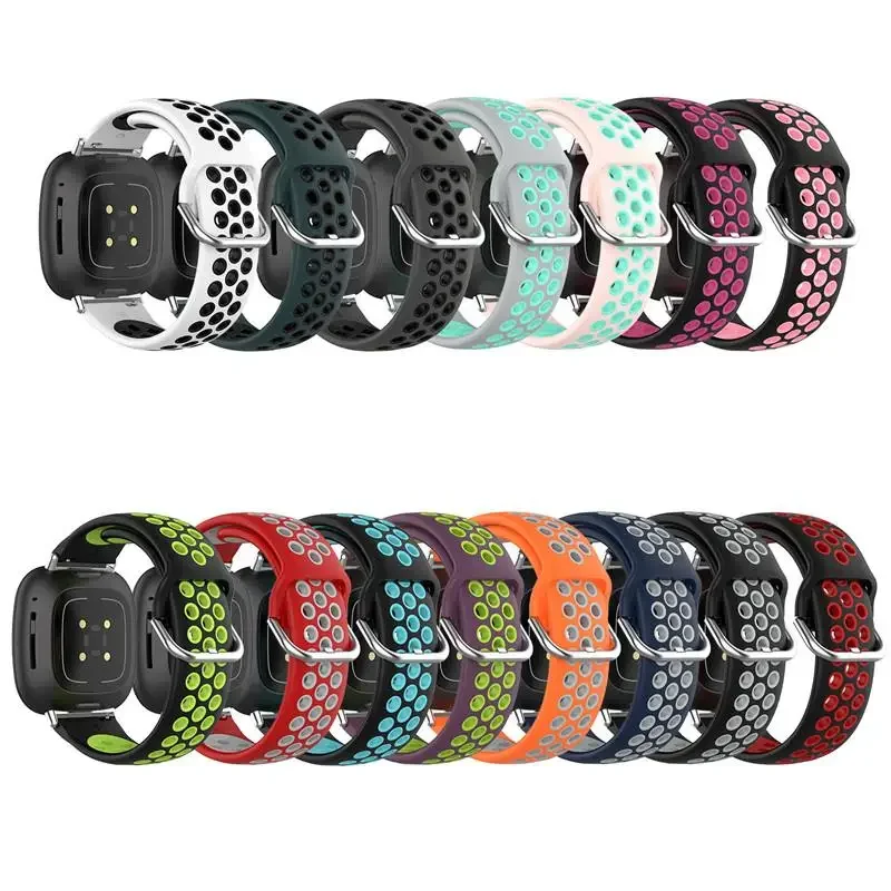 Double Color Strap For Fitbit Versa 3 4/Sense 2 Smart Watch Soft Silicone Replacement Bracelet Wristband For Fitbit Sense 2 Band