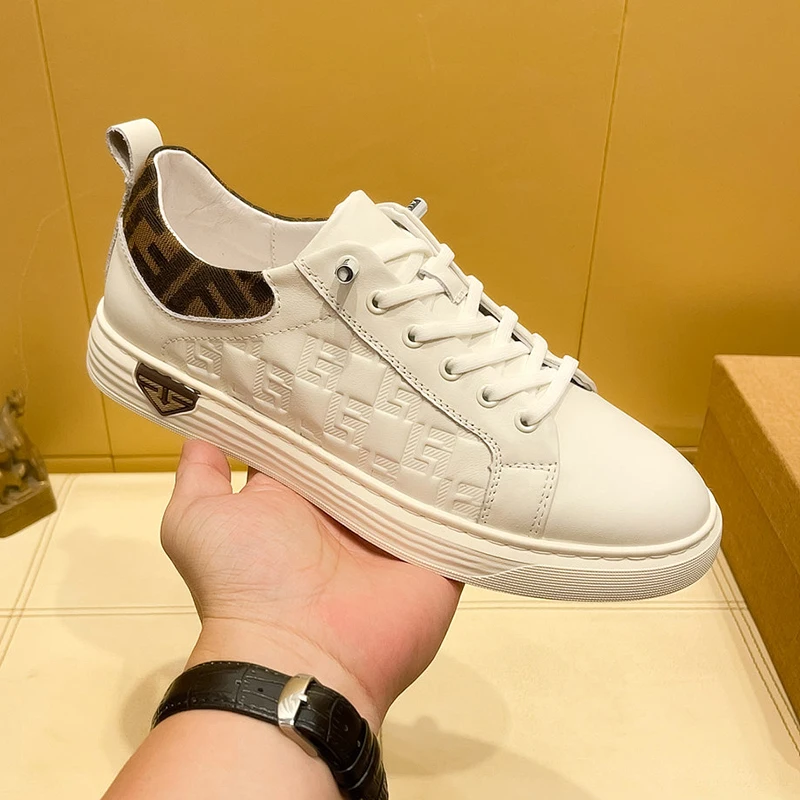 

Мужская вулканизированная обувь, мужские кроссовки, 2025 г., белая кожаная повседневная обувь, мужская модная уличная обувь для мужчин