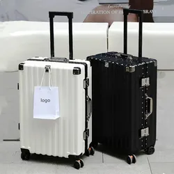 Luggage female mute universal wheel trolley case aluminum frame 24 inch student password suitcase male