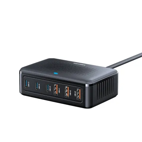 Rocoren USB 충전기 100W GaN 충전기 6 포트 데스크탑 고속 충전 유형 C 충전기 iPhone Xiaomi POCO 용 휴대용 발전소
