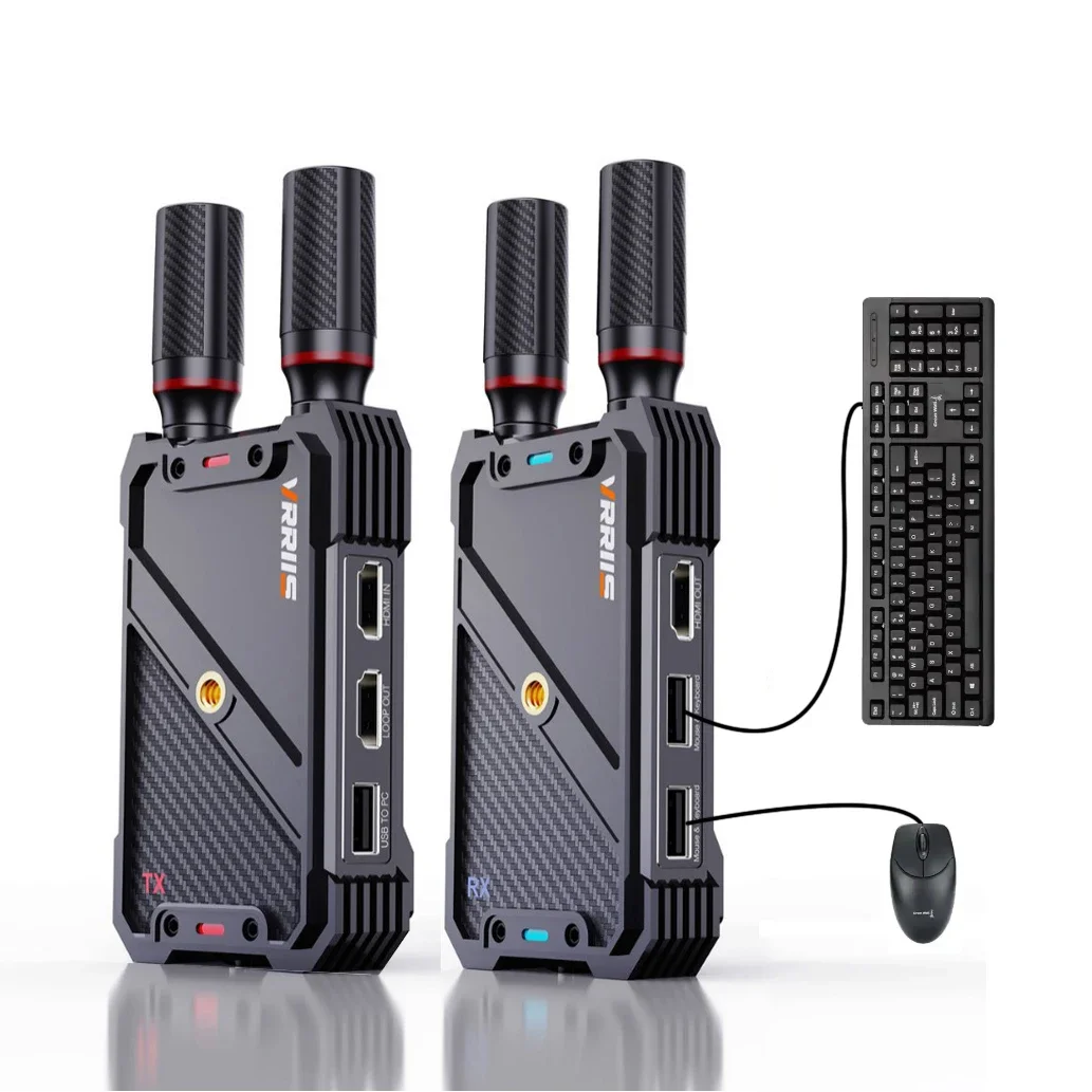 0.05s 400m Wireless HDMI KVM Extender Audio Video Transmitter and Receiver Support Mouse Keyboard PC Camera Live Streaming To TV