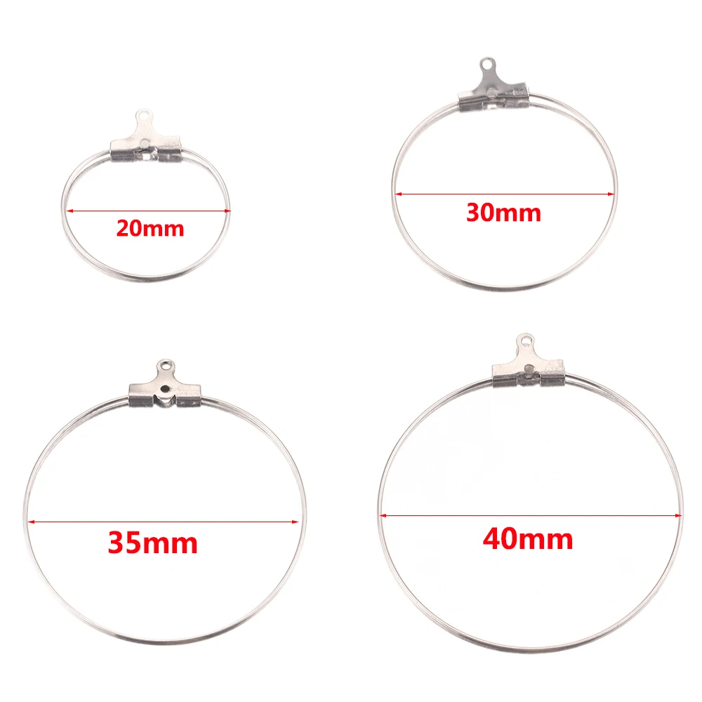 10pcs Double Hanging Round Stainless Steel Connection DIY Rings Earrings for Jewelry Accessories Making 20/30/35/40mm