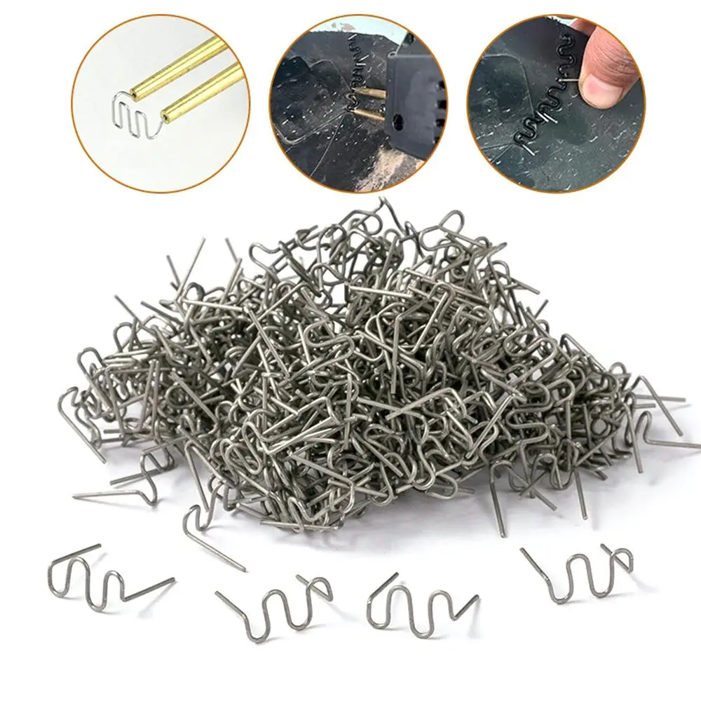 500pcs 0.8mm Soldering Supplies Welder Accessory Plastic Repair Machine Weld Wire Hot Stapler Staples Car Bumper Repair