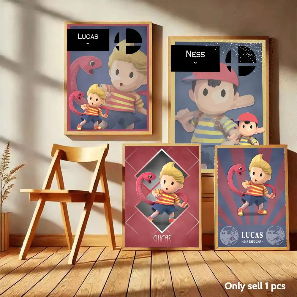 E-Earthbound Poster HD Self-Adhesive Wall Stickers Mural Painting｜Decals for Bedroom & Living Room｜Home Decor Gift
