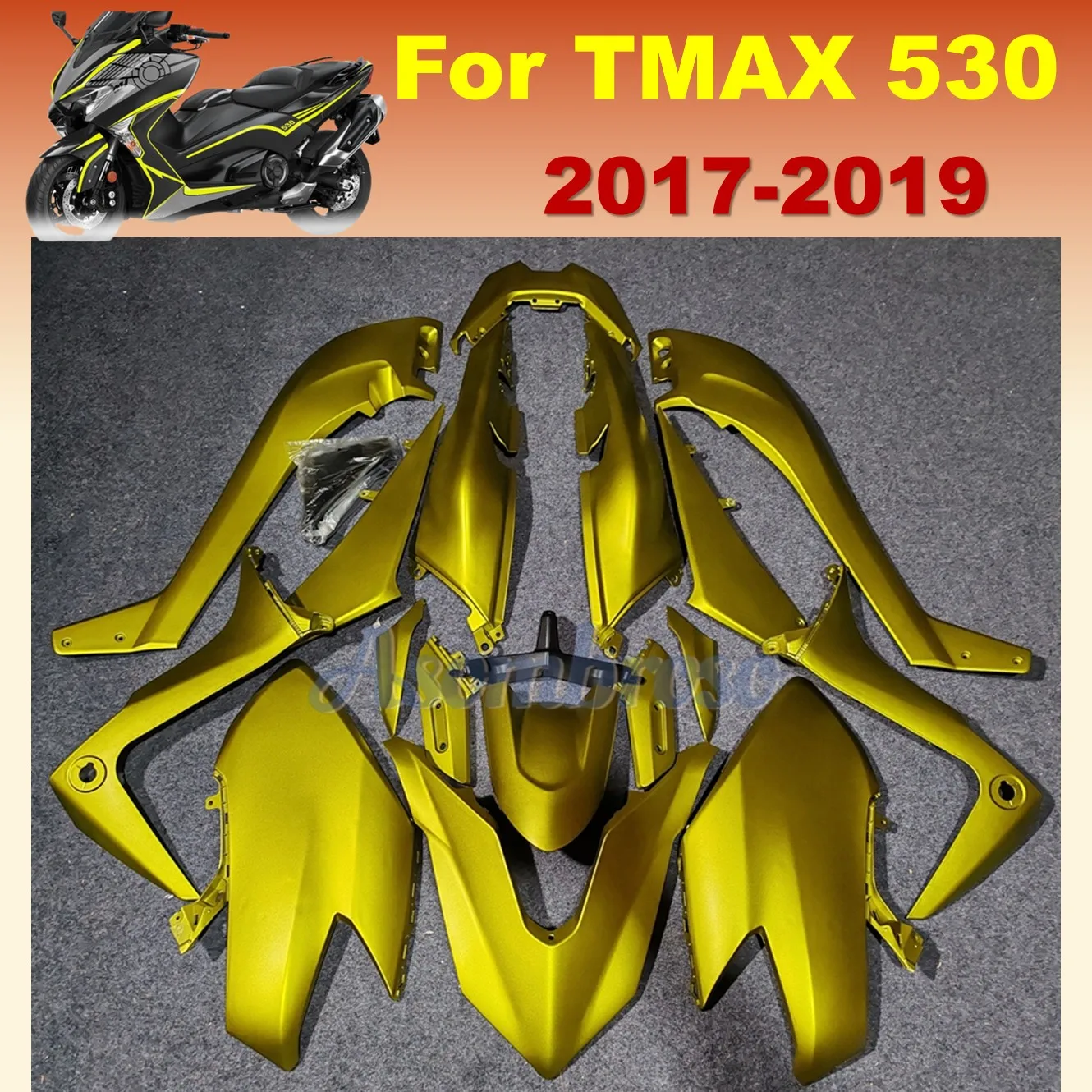 For Yamaha TMAX 530 DX SX 2017-2019 Gold Bodywork Kit Complete Scooter Protection Fairings Set