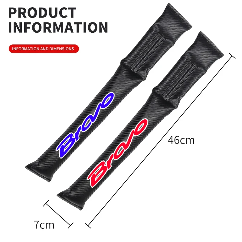 Carbon Fiber Car Interior Seat Gap Plug Filler Pad For Fiat Bravo 2007-2011 2012 2013 2014 2015 2016 Accessories