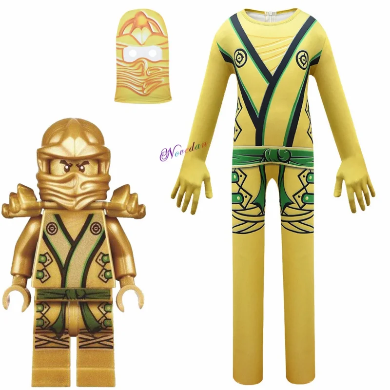Ragazzi Costume di Halloween per bambini Anime Ninja Cosplay Zentai tuta tuta con maschera bambini fantasia festa di natale vestito
