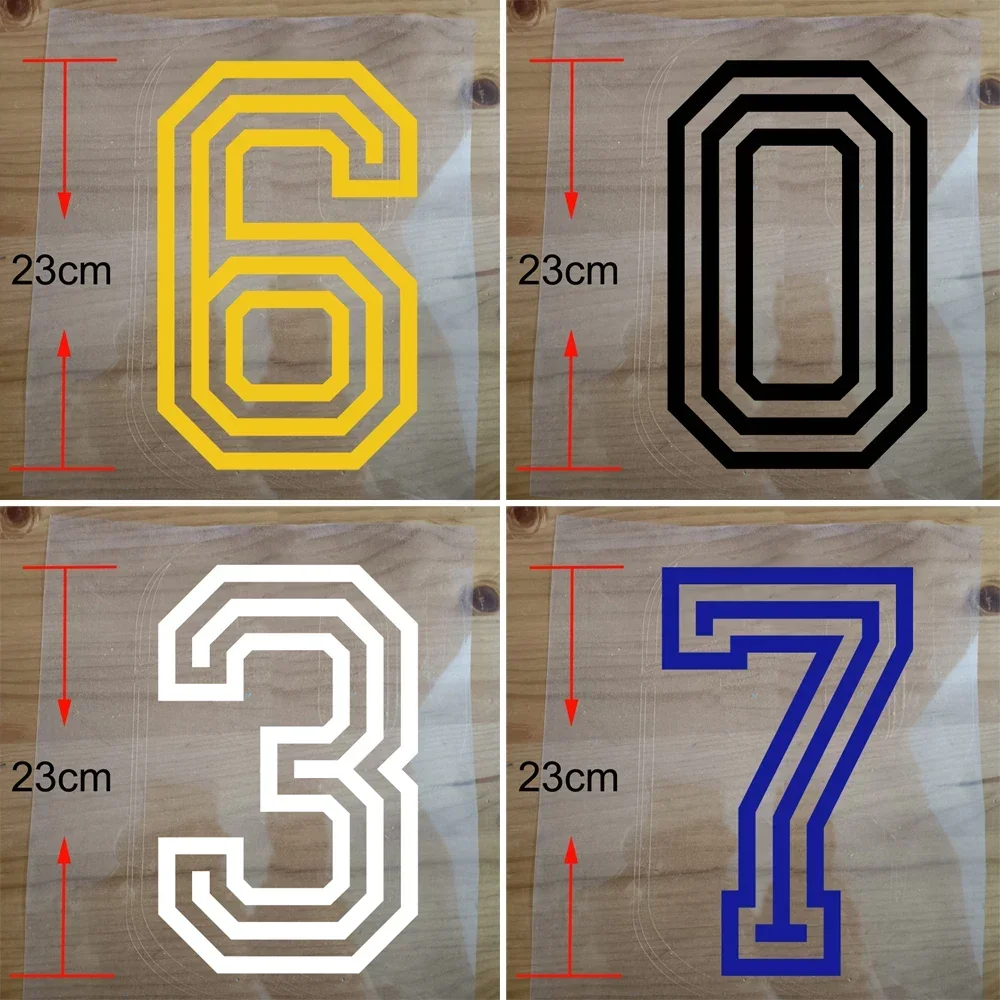 High 23CM Football Jersey Number Letter Iron on Patch Basketball Shirt Number Clothes Hot Transfer Sticker Number 0-9 Letter A-Z