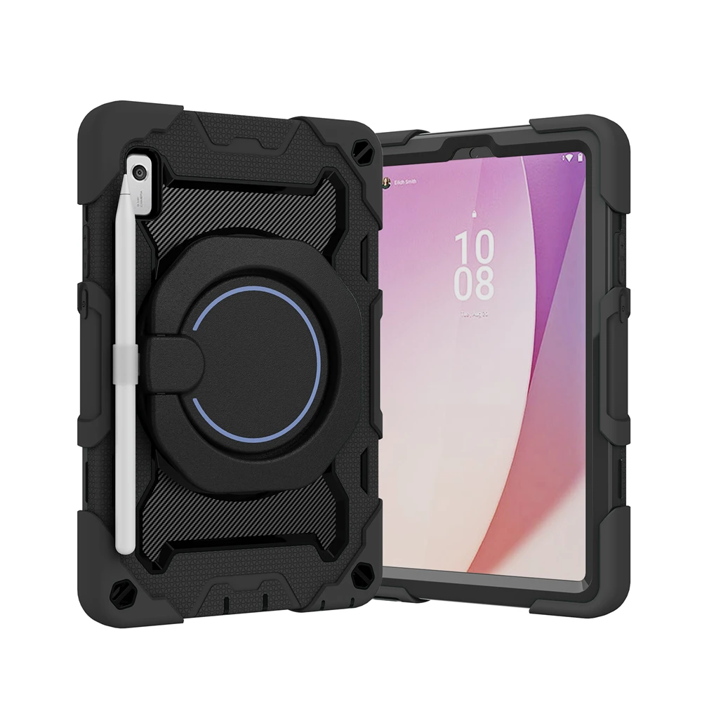 360 Rotation For Lenovo Tab M9 2023 9.0 inch TB-310FU TB-310XU Case Kids Safe PC Silicon Shockproof Pull Ring Stand Case