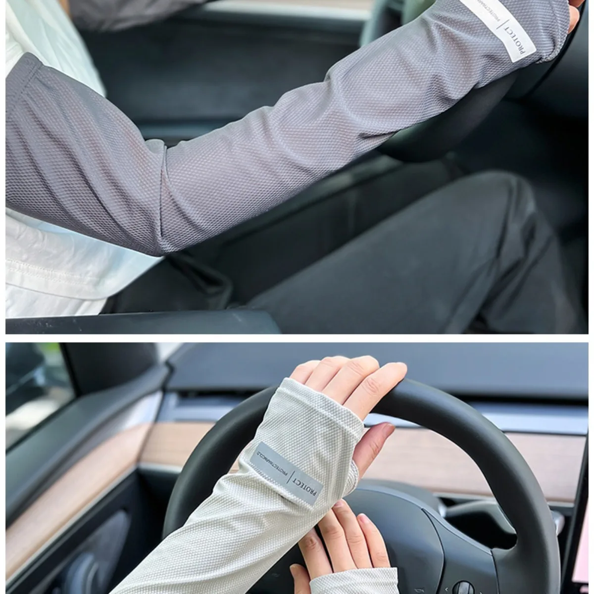 UV Solar Arm Sleeves Men Cycling Mask Long Sleeve Ice Silk Driving Arm Cover Sun-protective Summer Women Anti-Sunburn Cool Muff view 5