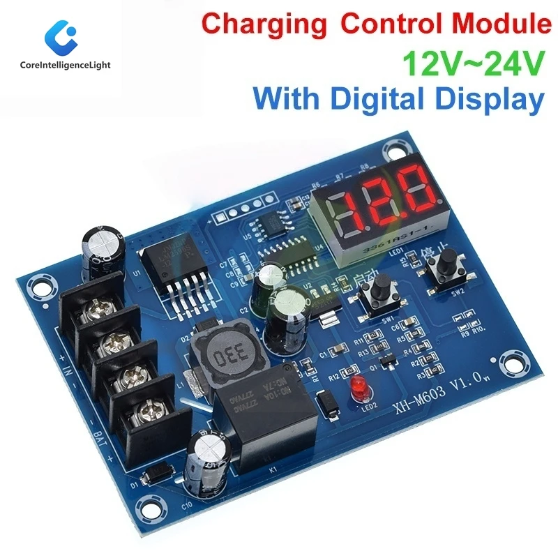XZG XH-M603 Charging Control Module 12-24V Storage Lithium Battery Charger Control Switch Protection Board With LED Display NEW