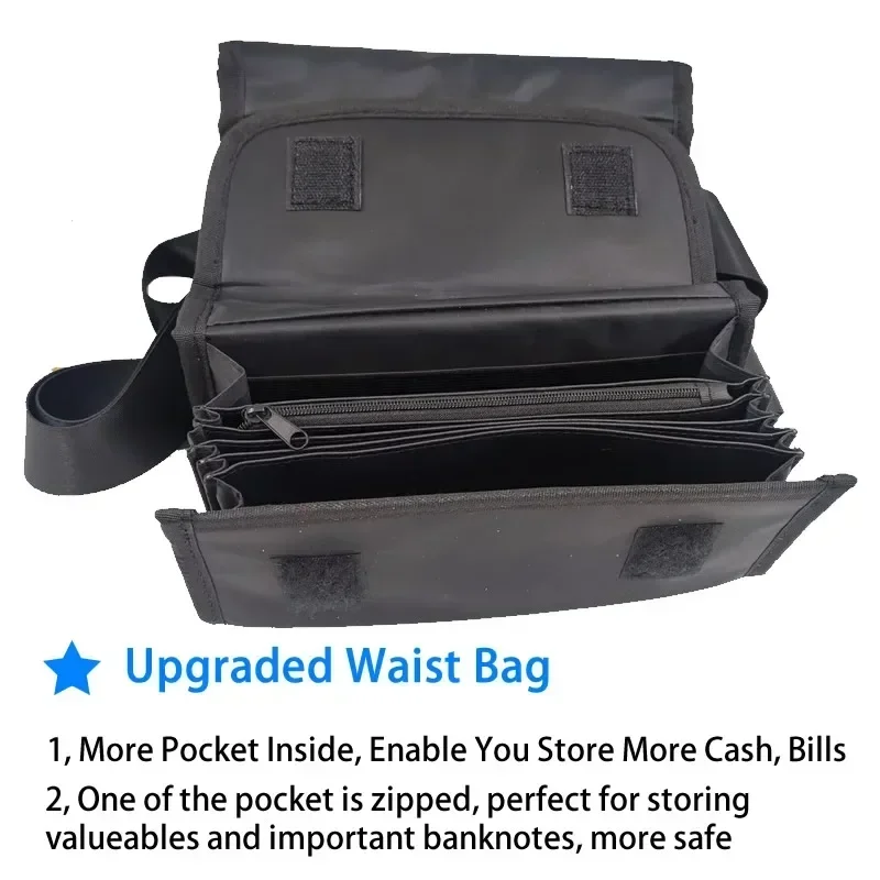 6 Slots Euro Coin Dispenser Multi Pocket Purse Waist Wallet With Zipper Pocket Coin Sorter Collector Cash Receipt Coins Safe