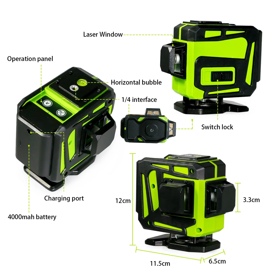 Clubiona New 360 Horizontal And Vertical Great Powerful Green Beam 12 Lines Laser Level IE12C With High Quality