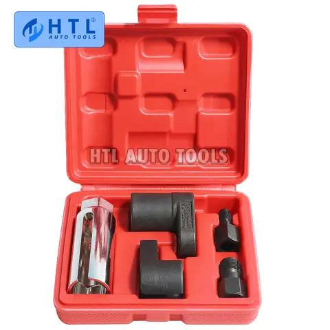 5pcs Oxygen Sensor Socket Wrench Thread Chaser Tool Kit Fit for All Auto O2 Socket Removal Installation Install Offset Vacuum
