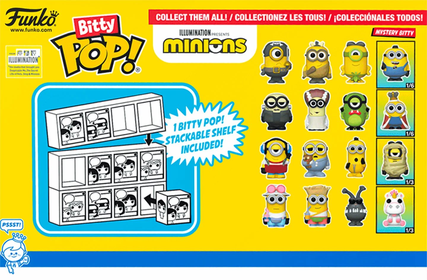 Cattivissimo Me Funko Pop Film e TV Bitty Pop! Minions Confezione da 4 figurine periferiche, scatola cieca per ornamenti da collezione regalo per ragazzo