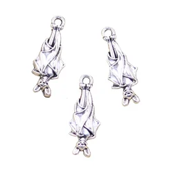 12pcs Charms Halloween Inverted Bat 24x9mm Antique Silver Color Pendants Making DIY Handmade Tibetan Finding Jewelry