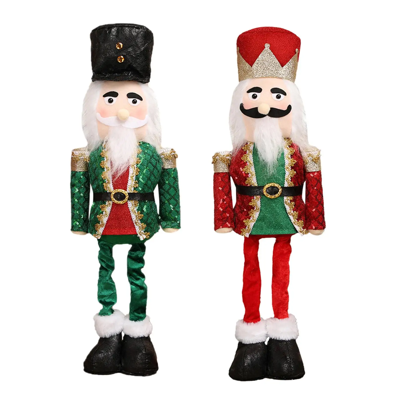 Christmas Nutcracker Decor, Telescopic Santa Claus Nutcracker Figure, Christmas Decor, Sculpture, for Supermarket Festive Hotel