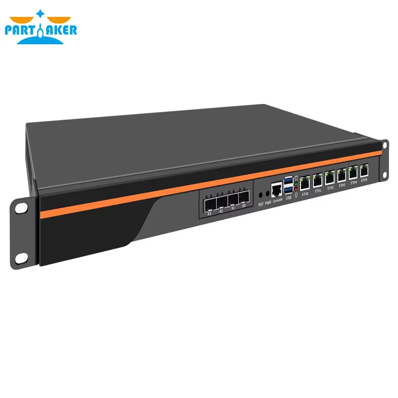 Partaker 1U Rackmount Firewall Router I5 12450H 6x2 5G Intel I226 4xSFP+ 10G WiFi6 5G4G pfSense ROS Enterprise Network Server