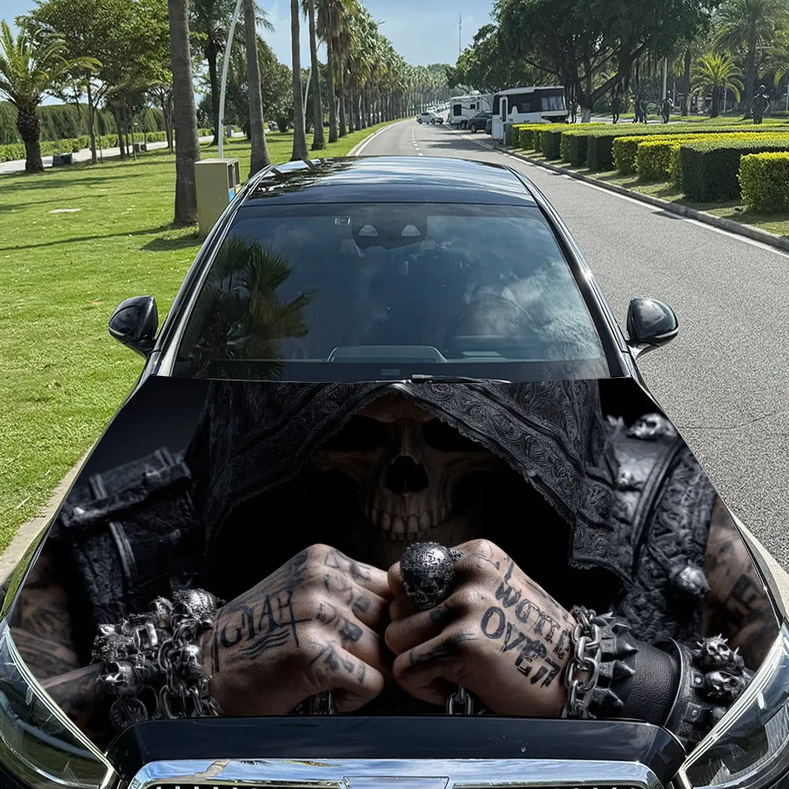 Boxer Reaper PVC Car Vinyl Wrap - Self-Adhesive Waterproof Hood Decal Sticker,Durable Protection For Trucks, Cars, SUVs - Great