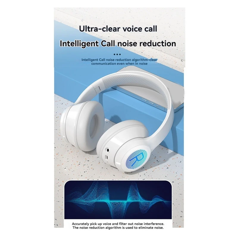 Bluetooth 5,3, наушники с активным шумоподавлением, беспроводная гарнитура со встроенным Hi-Fi стереозвуком для путешествий, работы